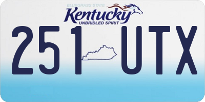 KY license plate 251UTX
