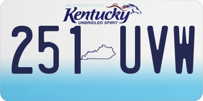 KY license plate 251UVW