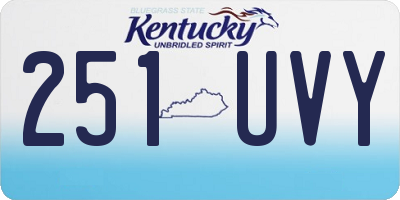 KY license plate 251UVY