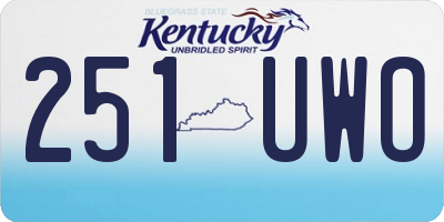 KY license plate 251UWO