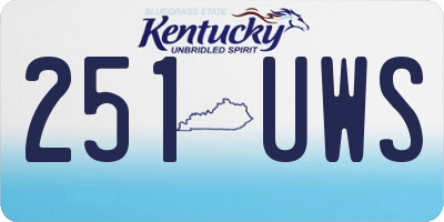 KY license plate 251UWS