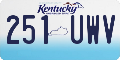 KY license plate 251UWV