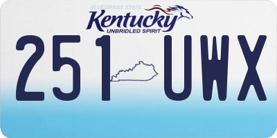 KY license plate 251UWX