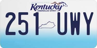 KY license plate 251UWY