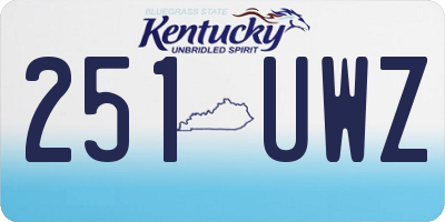 KY license plate 251UWZ