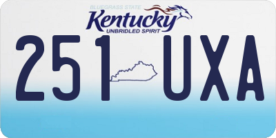 KY license plate 251UXA
