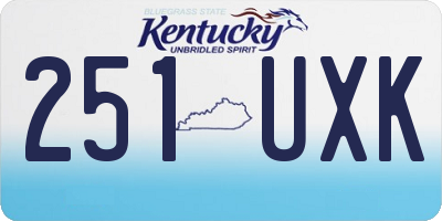 KY license plate 251UXK
