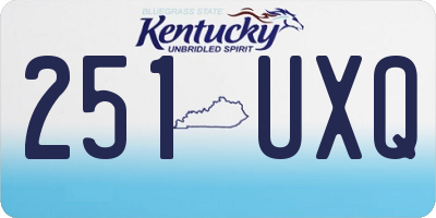 KY license plate 251UXQ