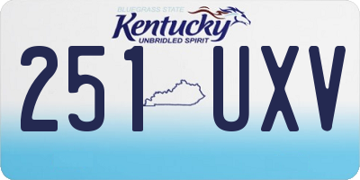 KY license plate 251UXV