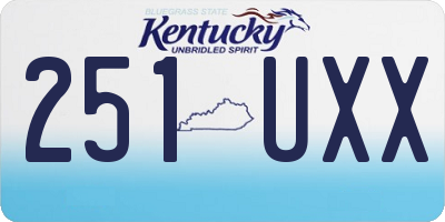 KY license plate 251UXX