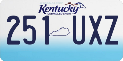 KY license plate 251UXZ