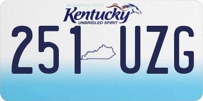 KY license plate 251UZG