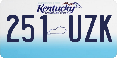 KY license plate 251UZK