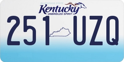 KY license plate 251UZQ