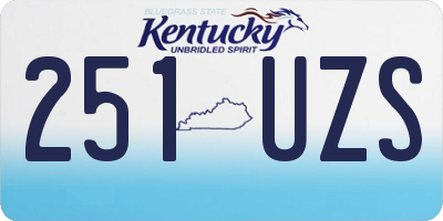 KY license plate 251UZS