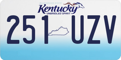 KY license plate 251UZV