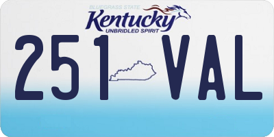 KY license plate 251VAL