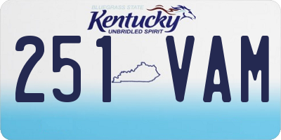 KY license plate 251VAM