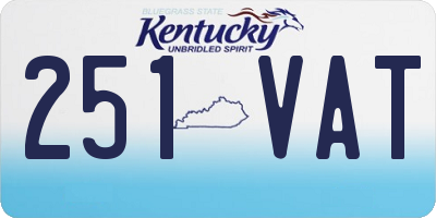 KY license plate 251VAT