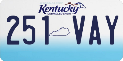 KY license plate 251VAY