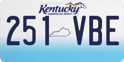 KY license plate 251VBE