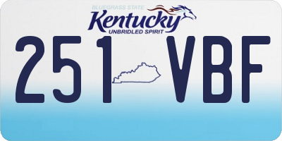 KY license plate 251VBF