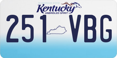 KY license plate 251VBG