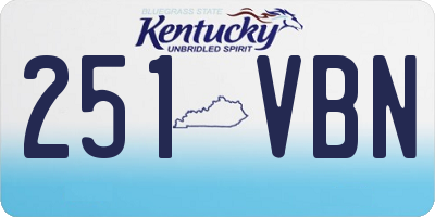 KY license plate 251VBN