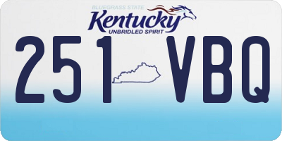 KY license plate 251VBQ