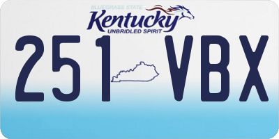 KY license plate 251VBX