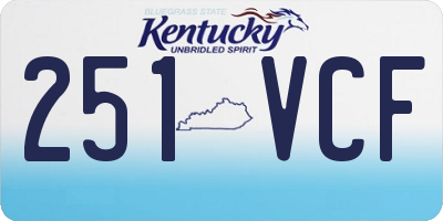 KY license plate 251VCF