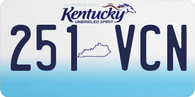 KY license plate 251VCN