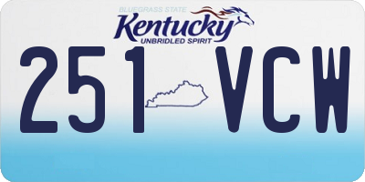 KY license plate 251VCW