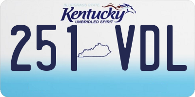 KY license plate 251VDL