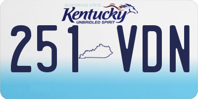 KY license plate 251VDN