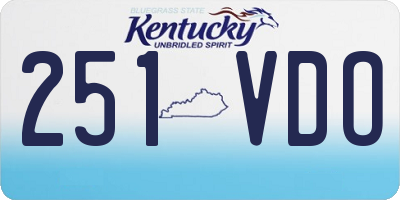 KY license plate 251VDO