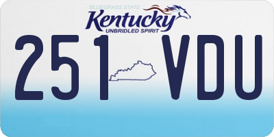 KY license plate 251VDU
