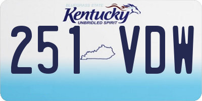 KY license plate 251VDW