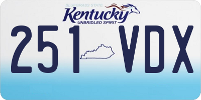 KY license plate 251VDX