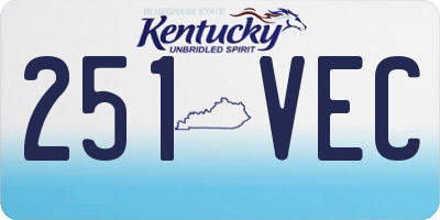 KY license plate 251VEC