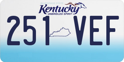 KY license plate 251VEF