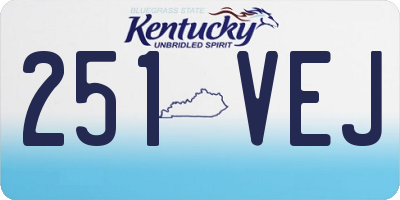 KY license plate 251VEJ
