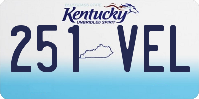 KY license plate 251VEL