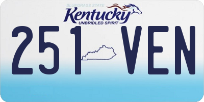 KY license plate 251VEN