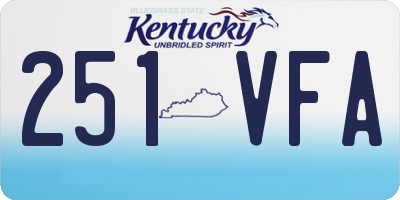 KY license plate 251VFA
