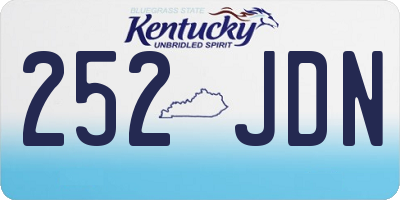 KY license plate 252JDN