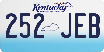 KY license plate 252JEB