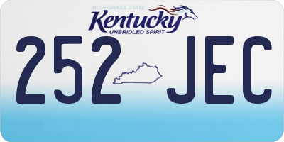 KY license plate 252JEC