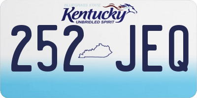 KY license plate 252JEQ