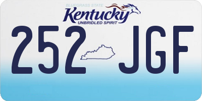 KY license plate 252JGF